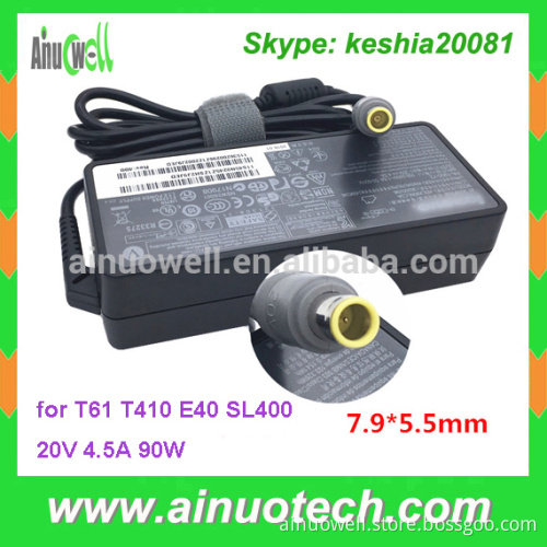 Original new laptop ac adapter for Lenovo 20V 4.5A 90W USB and 7.9*5.5mm notebook charger